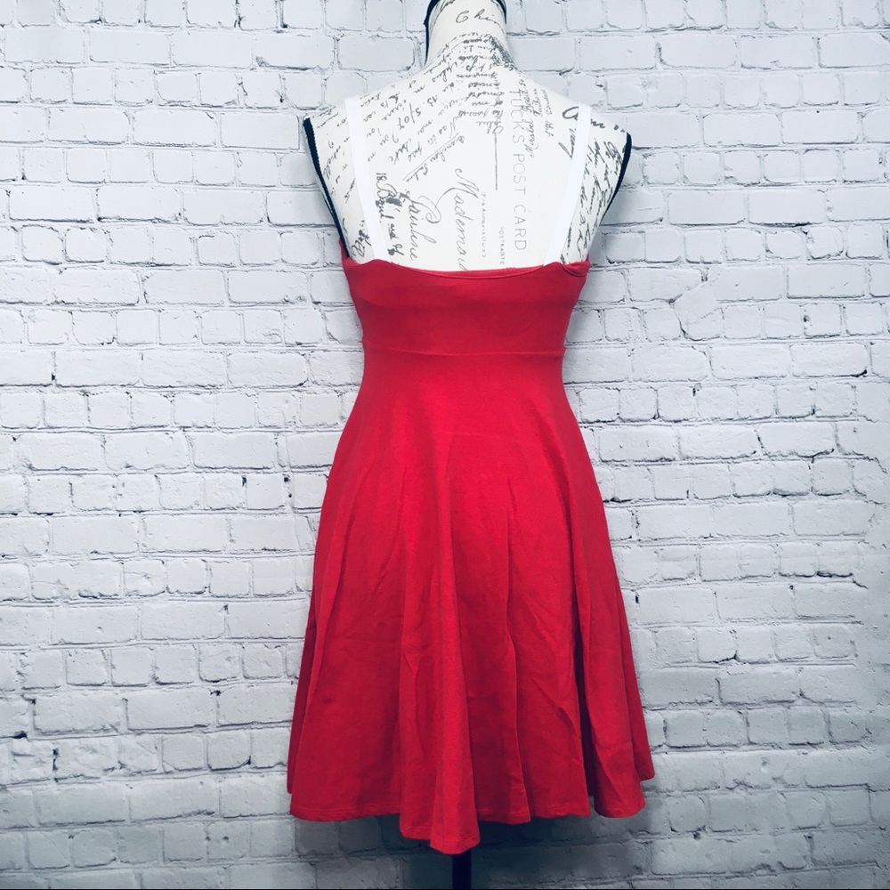 Moda International red white summer Dress size XS - Picture 2 of 8